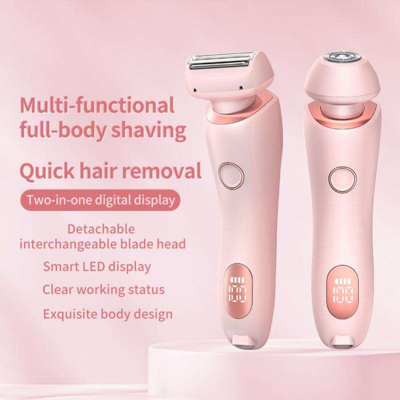 Unisex Electric Shaver with 2 Detachable Heads