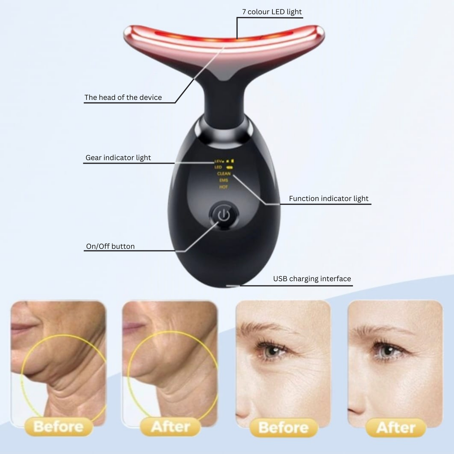 7 In 1 Light Therapy EMS Facial Massager